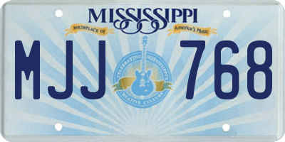 MS license plate MJJ768