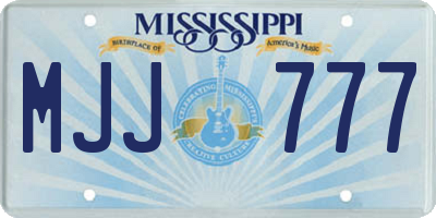 MS license plate MJJ777