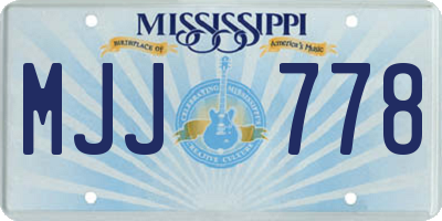 MS license plate MJJ778
