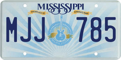 MS license plate MJJ785