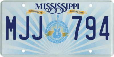 MS license plate MJJ794