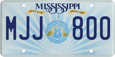 MS license plate MJJ800