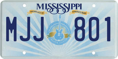 MS license plate MJJ801