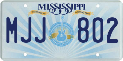 MS license plate MJJ802