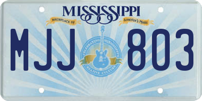 MS license plate MJJ803