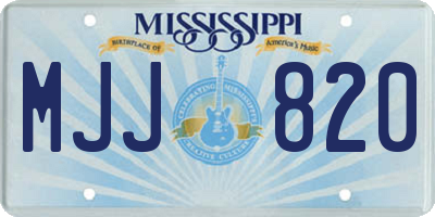MS license plate MJJ820