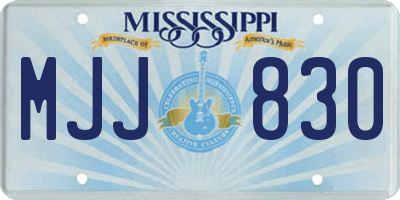 MS license plate MJJ830