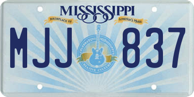 MS license plate MJJ837