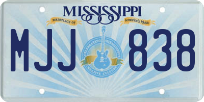 MS license plate MJJ838