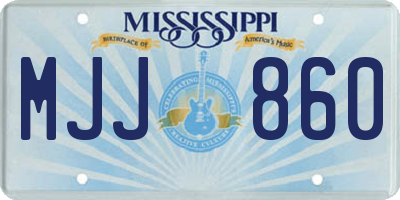 MS license plate MJJ860