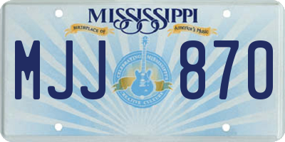 MS license plate MJJ870