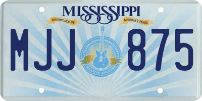MS license plate MJJ875