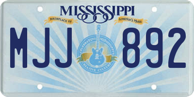MS license plate MJJ892