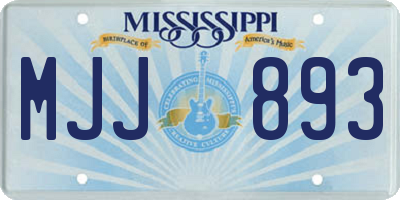 MS license plate MJJ893