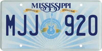 MS license plate MJJ920