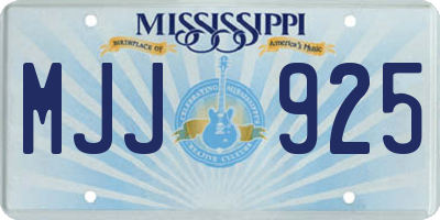MS license plate MJJ925