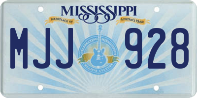 MS license plate MJJ928
