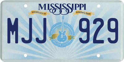 MS license plate MJJ929