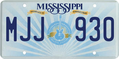 MS license plate MJJ930