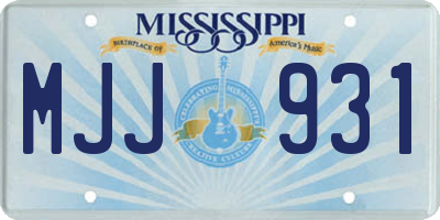 MS license plate MJJ931