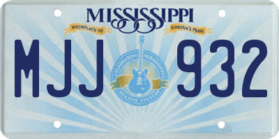 MS license plate MJJ932