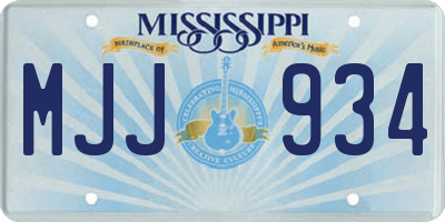 MS license plate MJJ934