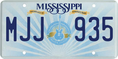 MS license plate MJJ935