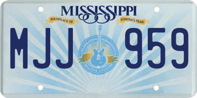 MS license plate MJJ959