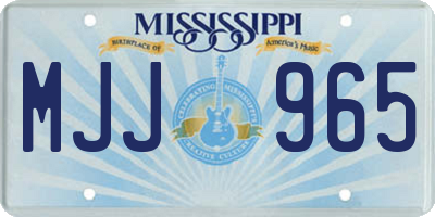 MS license plate MJJ965