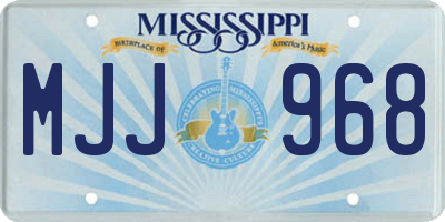 MS license plate MJJ968