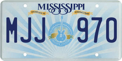 MS license plate MJJ970