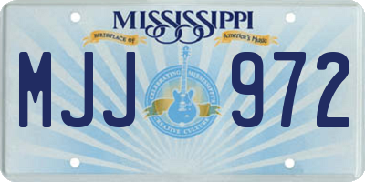 MS license plate MJJ972
