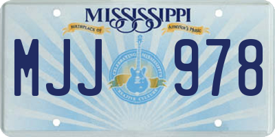 MS license plate MJJ978