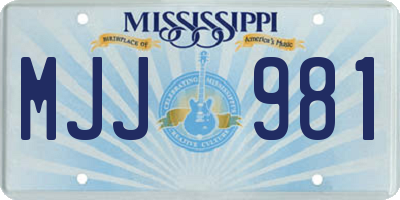 MS license plate MJJ981