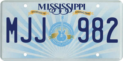 MS license plate MJJ982