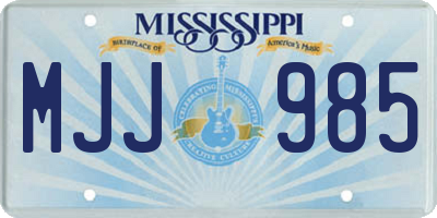MS license plate MJJ985
