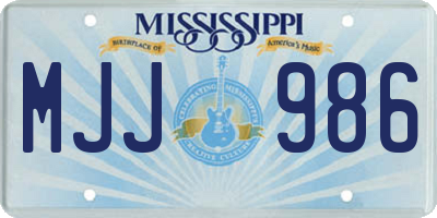 MS license plate MJJ986
