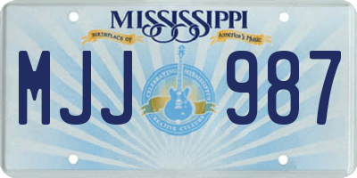 MS license plate MJJ987