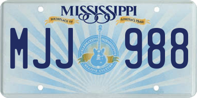 MS license plate MJJ988