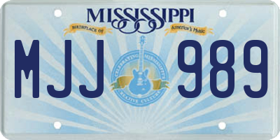MS license plate MJJ989