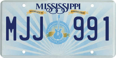 MS license plate MJJ991