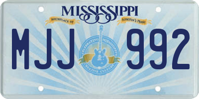 MS license plate MJJ992