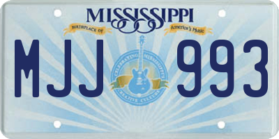 MS license plate MJJ993