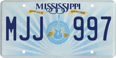 MS license plate MJJ997