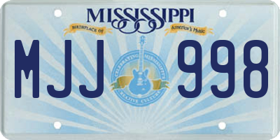 MS license plate MJJ998