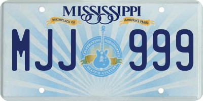 MS license plate MJJ999