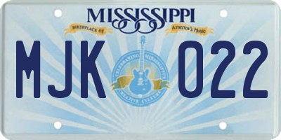 MS license plate MJK022