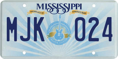 MS license plate MJK024