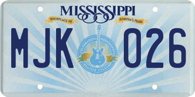 MS license plate MJK026