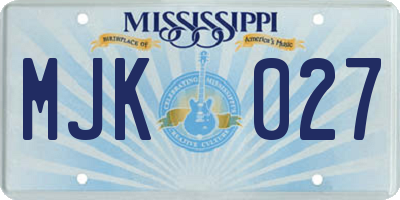 MS license plate MJK027